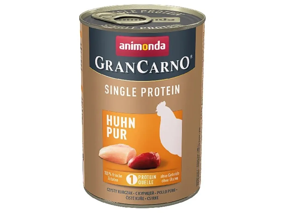 GRANCARNO Single Protein 400 g čisté kuřecí, konzerva pro psy Vrácení Zdarma
