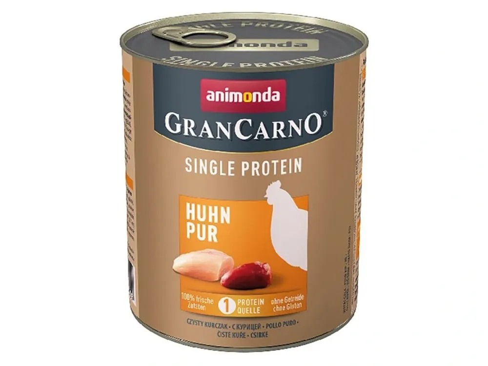 GRANCARNO Single Protein 800 g čisté kuřecí, konzerva pro psy Akční Cena