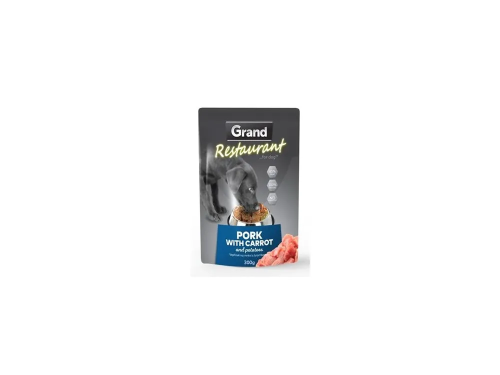 GRAND kaps. deluxe pes Restaur. vepřov, mrkv 300g Aktuální