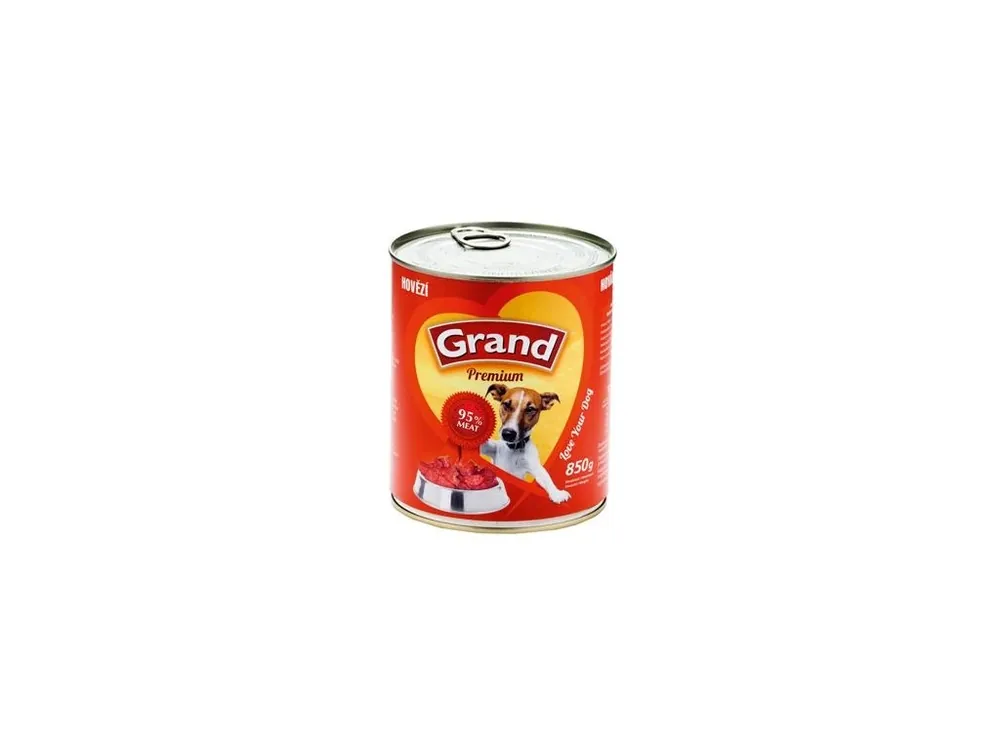 Novinka GRAND konz. pes hovězí 850g