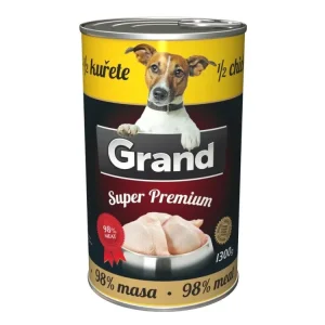 Ihned K Objednání GRAND Superpremium Dog kuřecí s 1/2 kuřete, konzerva 1300 g