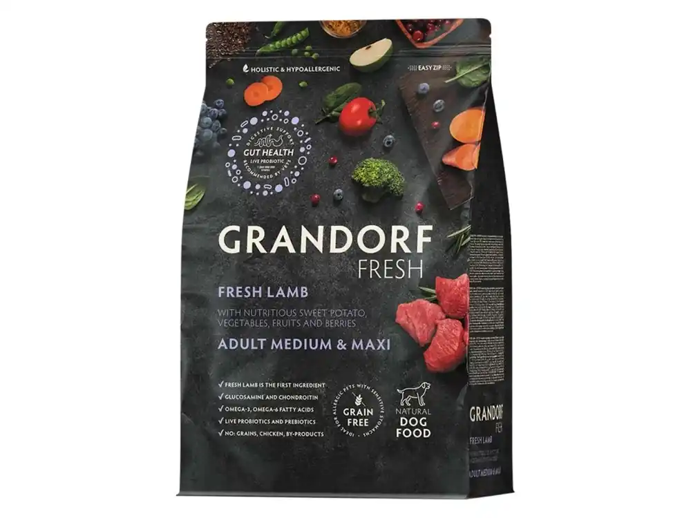 Grandorf FRESH granule pro psy Adult Medium & Maxi - Jehně 10kg Top Prodej
