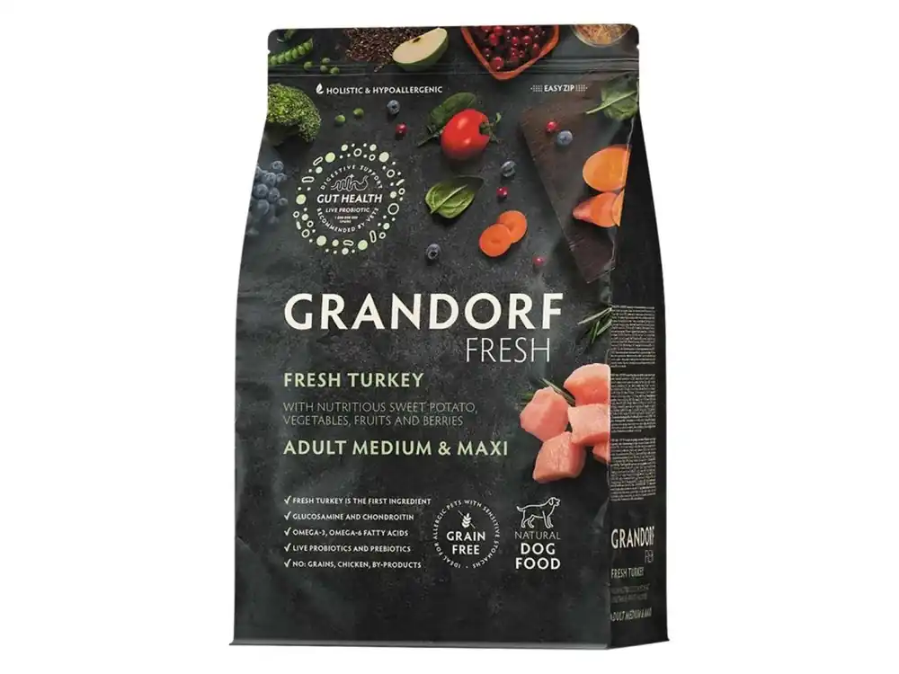 Finální Výprodej Grandorf FRESH granule pro psy Adult Medium & Maxi - Krocan 10kg - SLEVA 15%