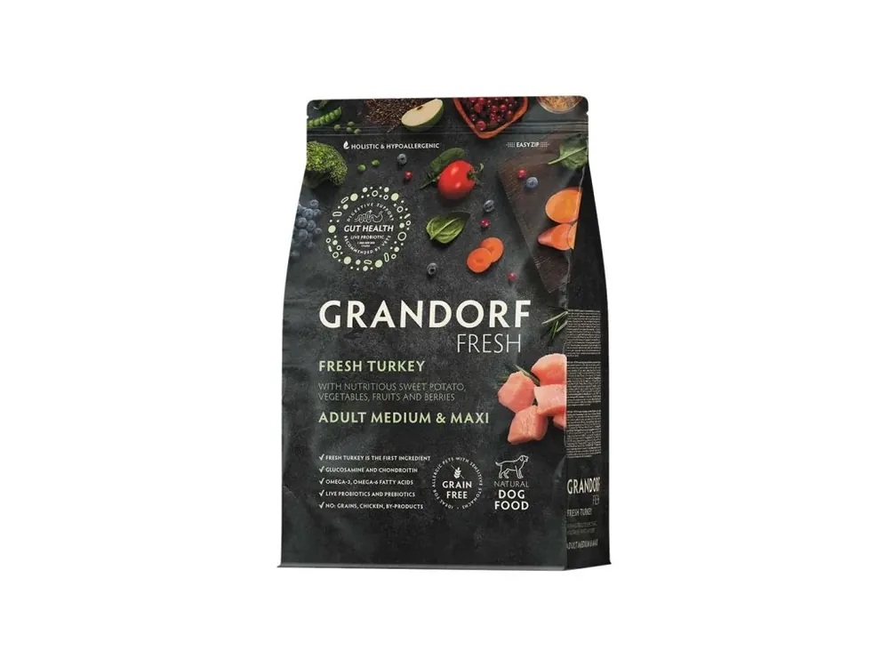 Grandorf FRESH granule pro psy Adult Medium & Maxi - Krocan 3kg Dokud Zásoby Vydrží