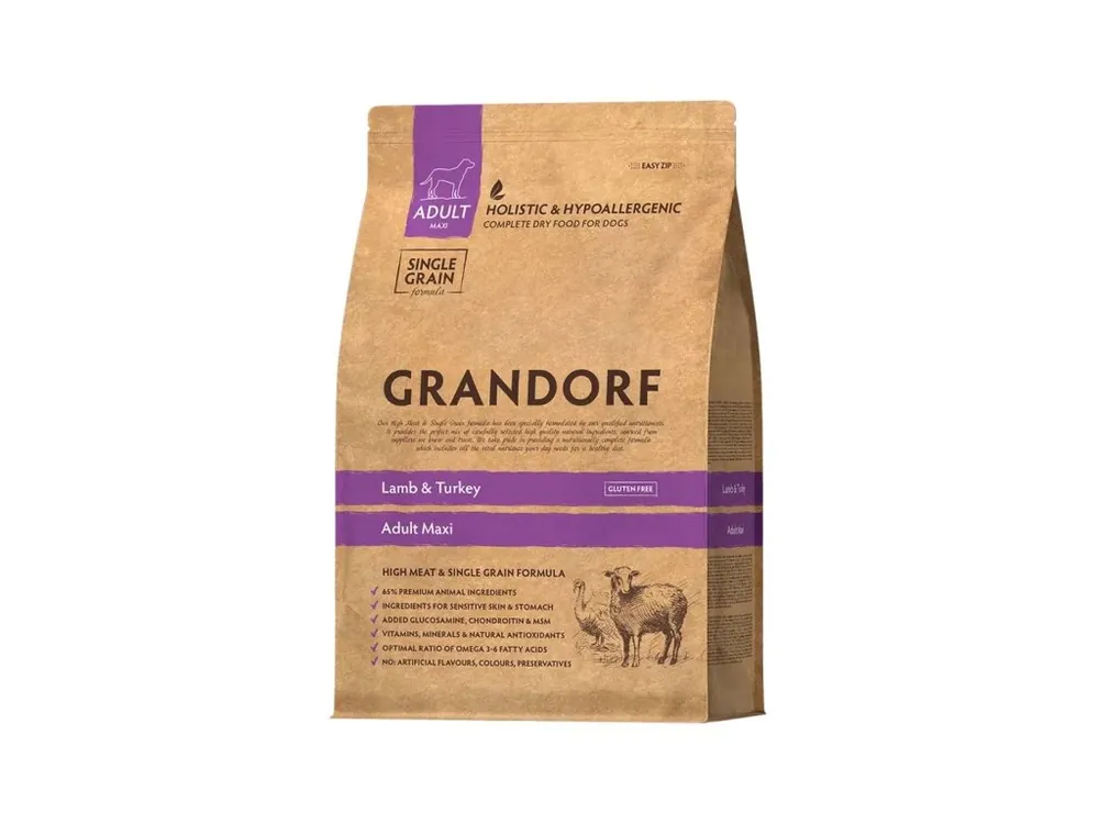 Nakupujte Hned Grandorf granule pro psy Adult Maxi - Jehně a krocan 3kg