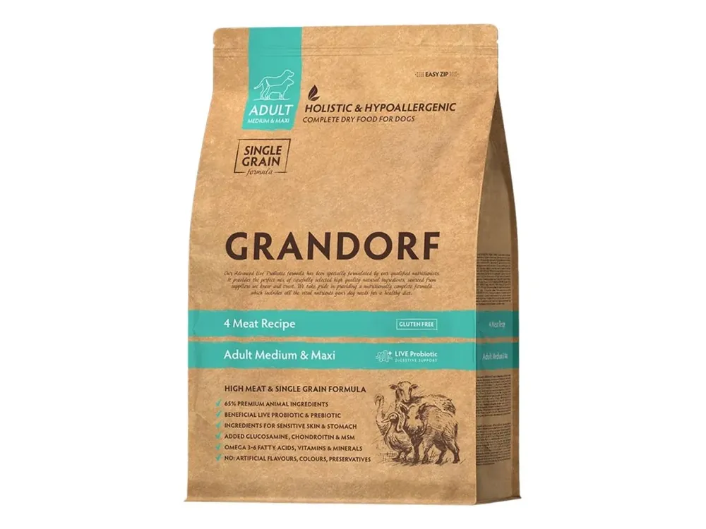 Grandorf granule pro psy Adult Medium & Maxi - 4 druhy masa 10kg Nejlepší Volba