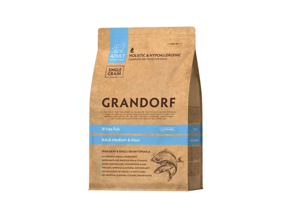 Výprodej Grandorf granule pro psy Adult Medium & Maxi - Bílá ryba 3kg