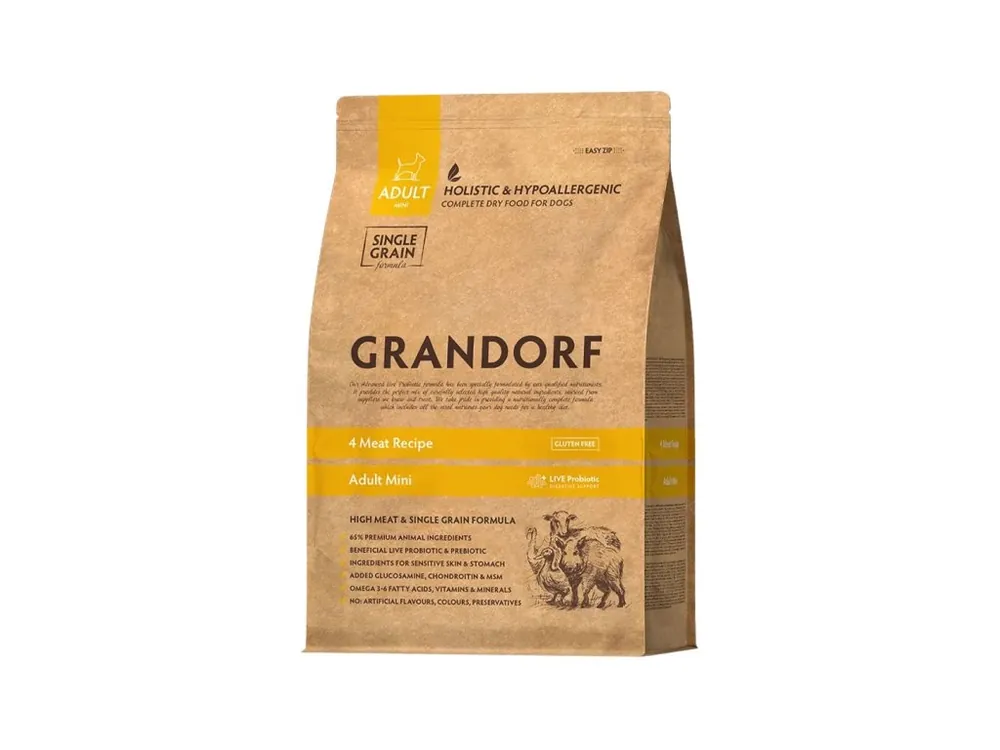 Časově Omezené Grandorf granule pro psy Adult Mini - 4 druhy masa 3kg