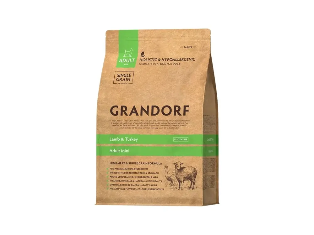 Víkendová Akce Grandorf granule pro psy Adult Mini - Jehně a krocan 3kg