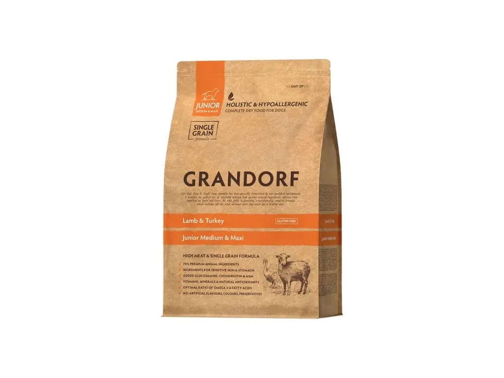 Pouze Dnes Grandorf granule pro psy Junior Medium & Maxi - Jehně a krocan 1kg