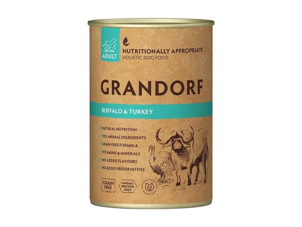 Originální Grandorf konzerva pro psy Adult Bizon a krocan 400g