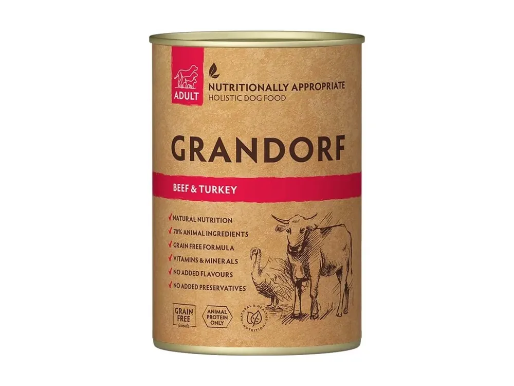 Cenový Hit Grandorf konzerva pro psy Adult Hovězí a krocan 400g