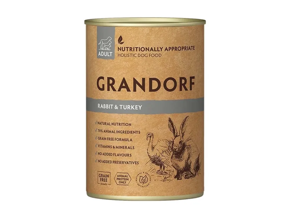 Top Prodej Grandorf konzerva pro psy Adult Králík a krocan 400g