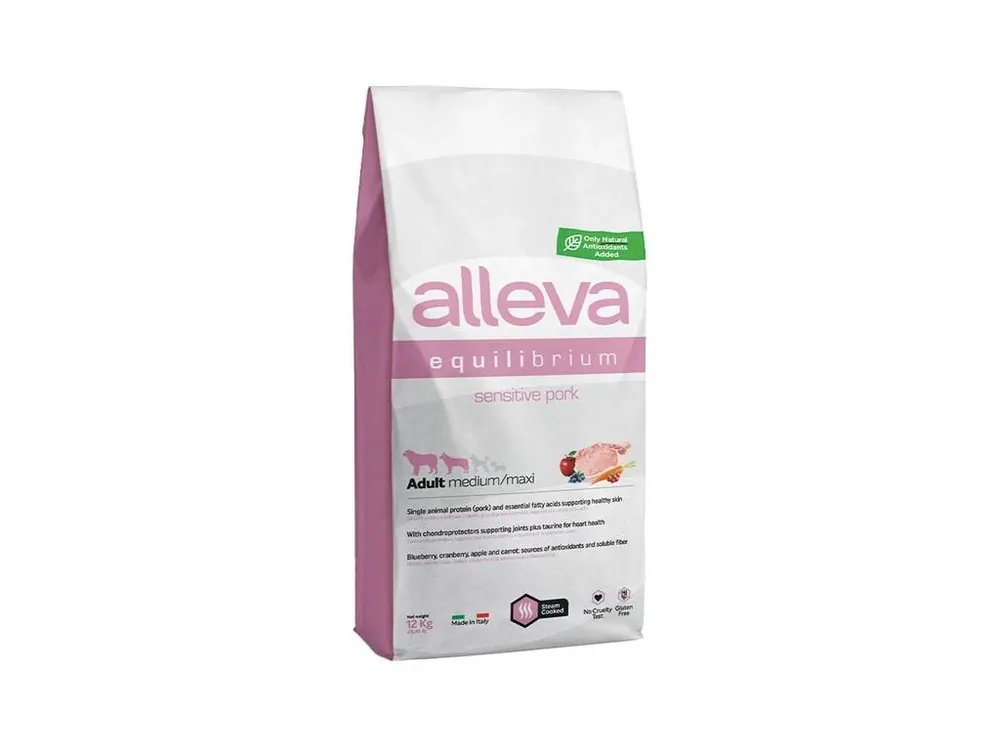 Ověřený Granule pro dospělé psy Alleva EQUILIBRIUM Dry Sensitive Pork Medium/Maxi, 12 kg