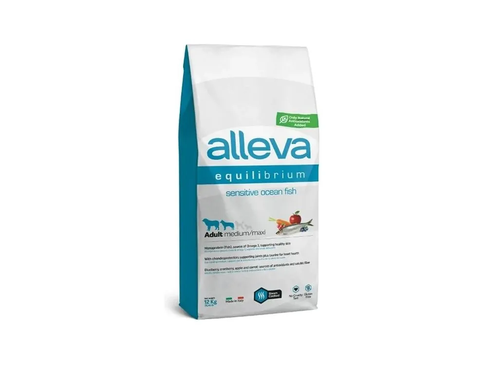 Granule pro dospělé psy Alleva EQUILIBRIUM Sensitive Ocean Fish Medium/Maxi, 12 kg Expresní Doručení