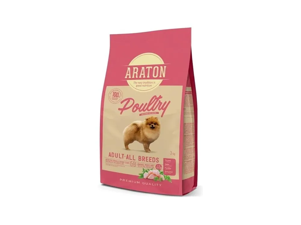 Ověřený Granule pro dospělé psy Araton Dog Dry Adult Poultry, 3 kg