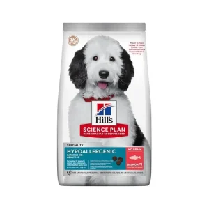 Granule pro dospělé psy Hill‘s Science Plan Canine Adult Hypoallergenic Large Breed Salmon, 12 kg Nová Kolekce