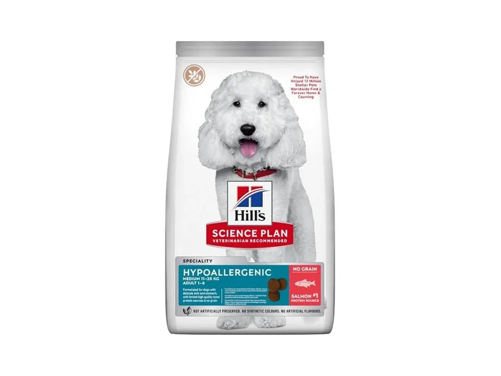 Super Cena Granule pro dospělé psy Hill‘s Science Plan Canine Adult Hypoallergenic Medium Salmon, 12 kg