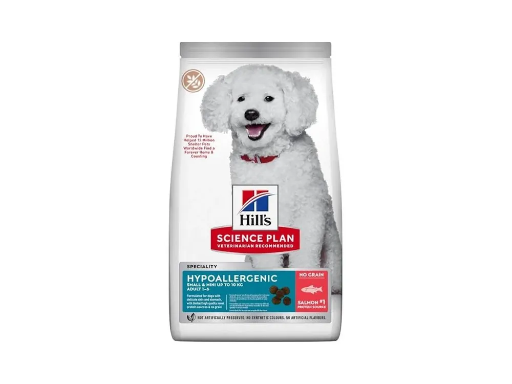 Cenová Bomba Granule pro dospělé psy Hill‘s Science Plan Canine Adult Hypoallergenic Small & Mini Salmon, 1,5 kg