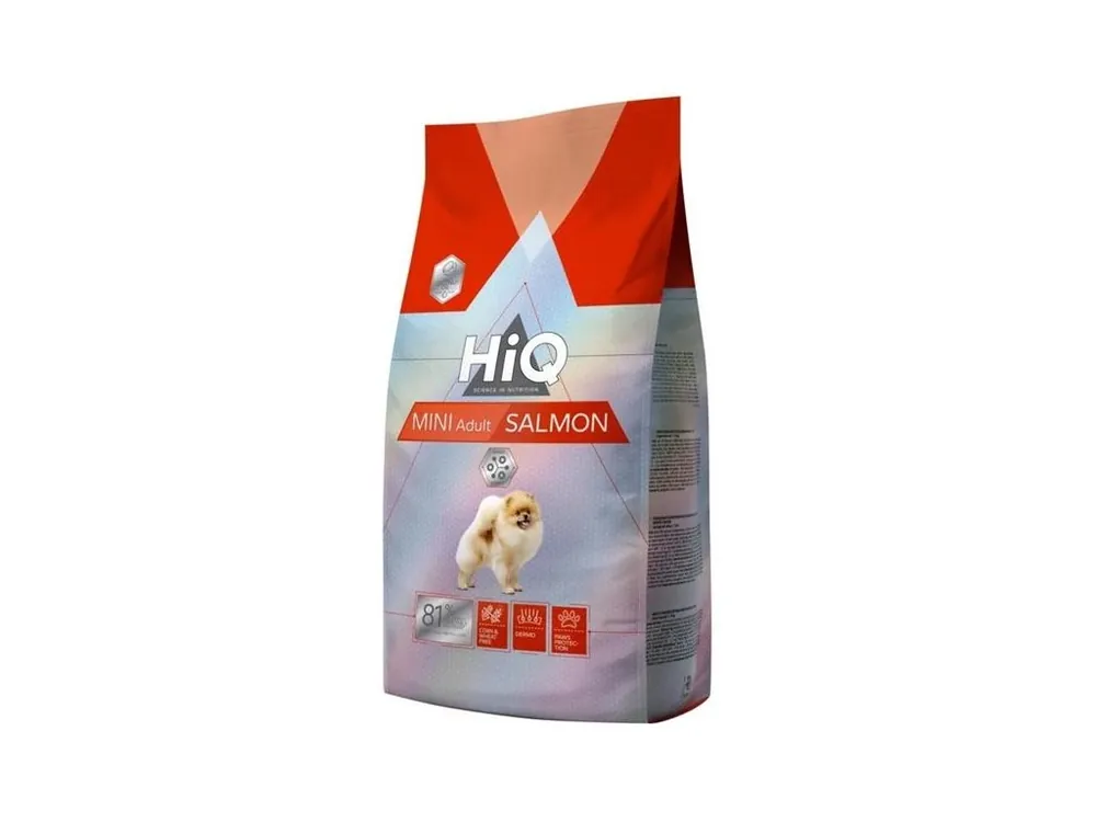 Autentický Granule pro dospělé psy HiQ Dog Dry Adult Mini Salmon, 1,8 kg