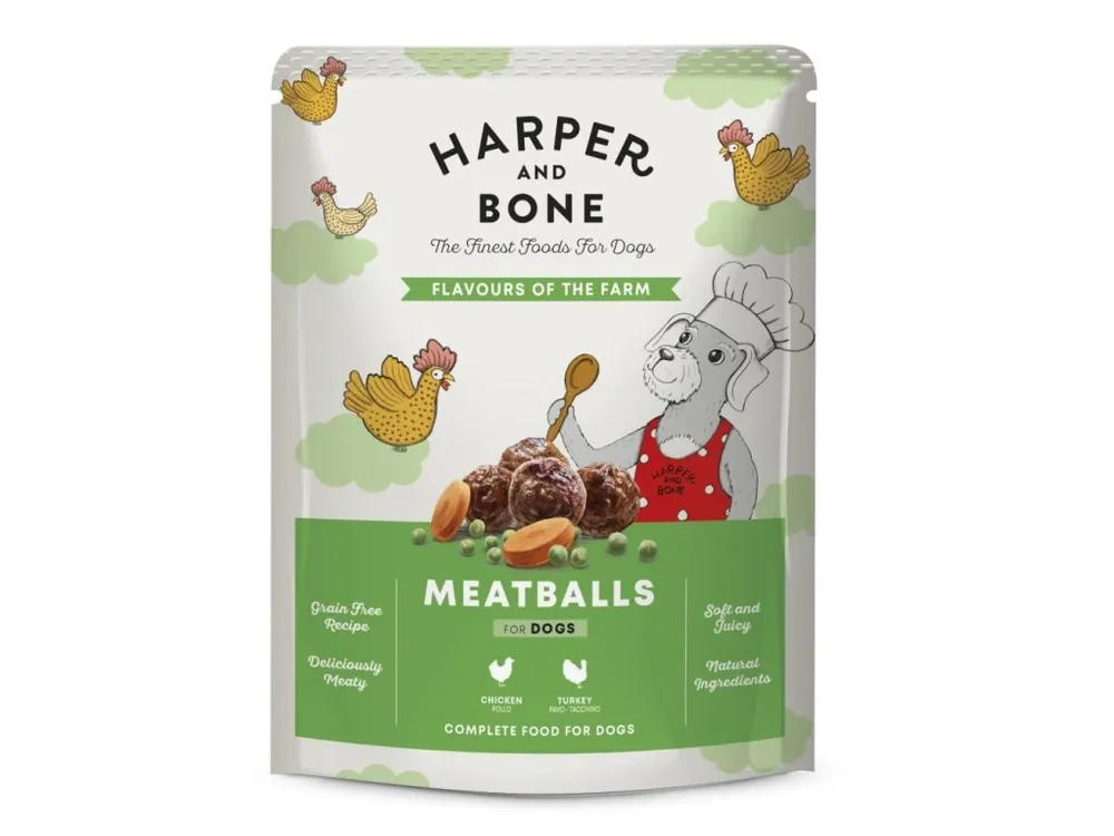 Značkový Harper and Bone Dog příchutě farmy, kapsa 300 g
