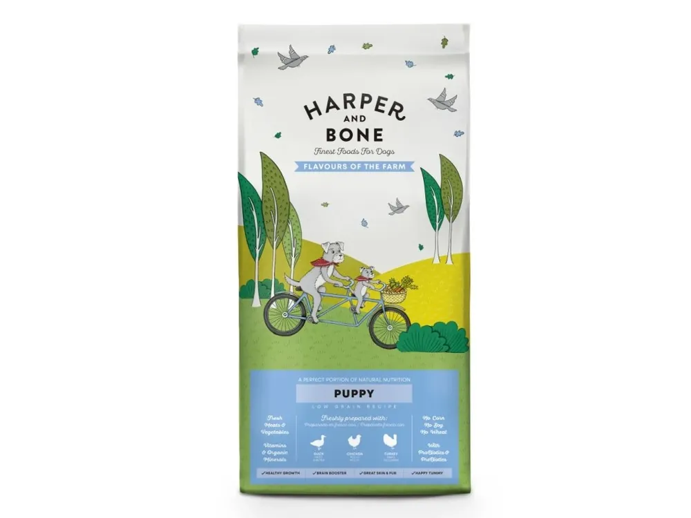 Harper and Bone Dog Puppy příchutě farmy 2 kg Nízká Cena