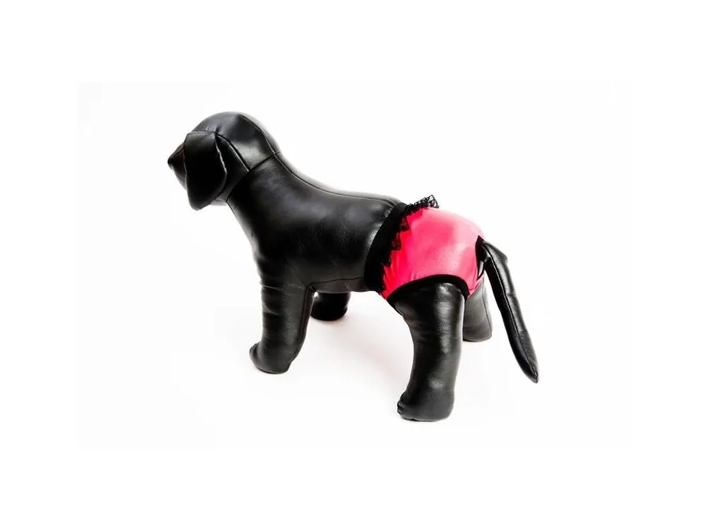 Sleva Hárací kalhotky "Gina" červené s krajkou 18 cm