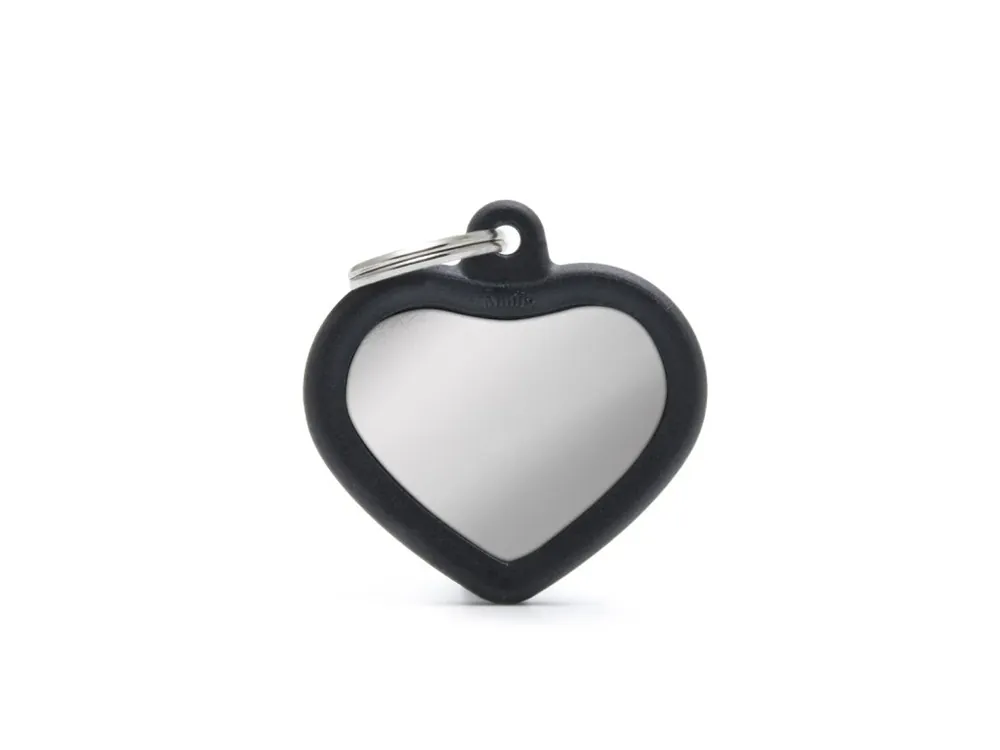 Originální HEART CHROME PLATED BRASS BLACK RUBBER