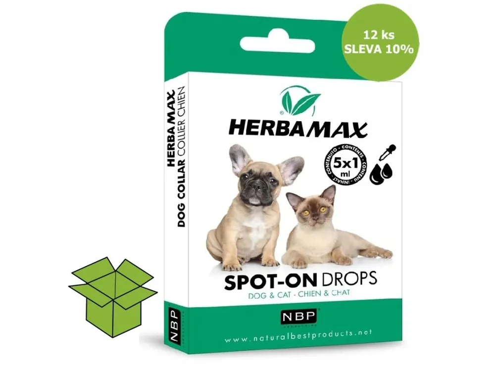 Herba Max Spot-on Dog & Cat repelentní kapky 5 x1 ml (12 ks) SLEVA 10 % Novinka