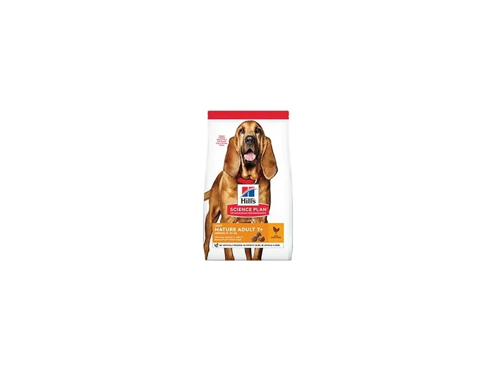 Dokud Zásoby Vydrží Hill‘s Can. SP Mature Adult 7+ Light Med.Chicken 14kg