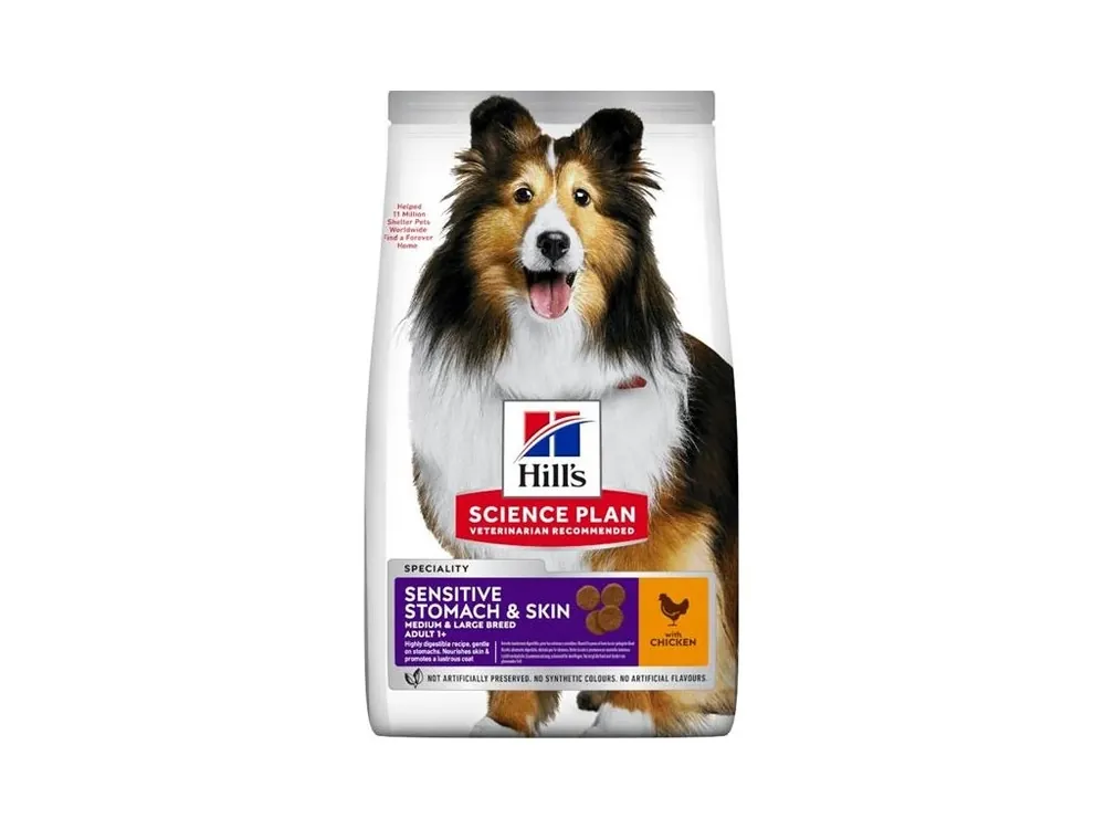 Cenový Hit Hill‘s Science Plan Canine Adult Sensitive Stomach & Skin Medium Chicken 14 kg