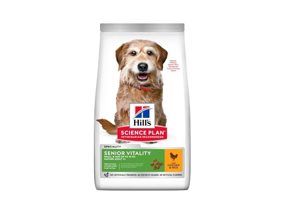 Jen Po Omezenou Doba Hill‘s Science Plan Canine Mature Adult 7+ Senior Vitality S & M Chicken 6 kg