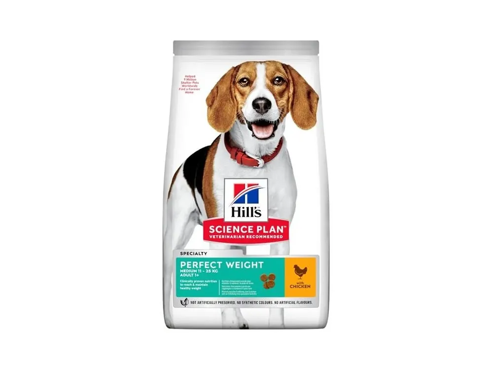 Hit Sezóny Hill‘s Science Plan Canine Adult Perfect Weight Medium Chicken 12 kg