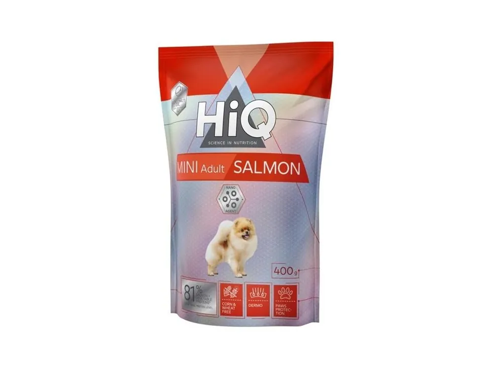 Nejlepší Volba HiQ Dog Dry Adult Mini Salmon 400 g
