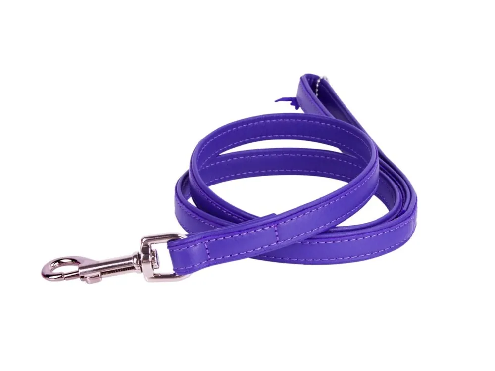 Jen Po Omezenou Doba Kožené vodítko pro psy Collar Glamour Classic, fialové, 122 cm/25 mm