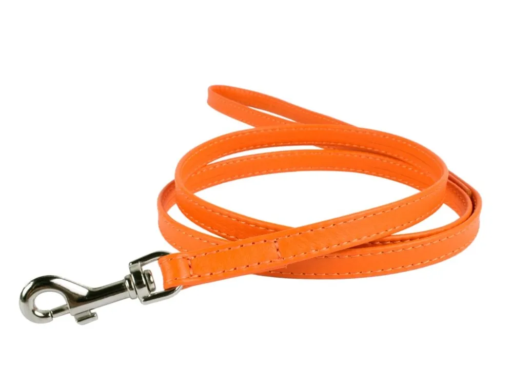 Aktuální Kožené vodítko pro psy Collar Glamour Classic, oranžové, 122 cm/18 mm