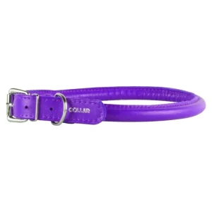 Levný Kožený obojek pro psy Collar Glamour Round, fialový 45-53 cm/13 mm