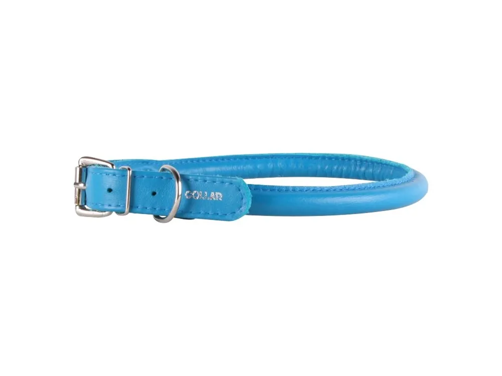 Kup Teď Kožený obojek pro psy Collar Glamour Round, modrý 45-53 cm/13 mm