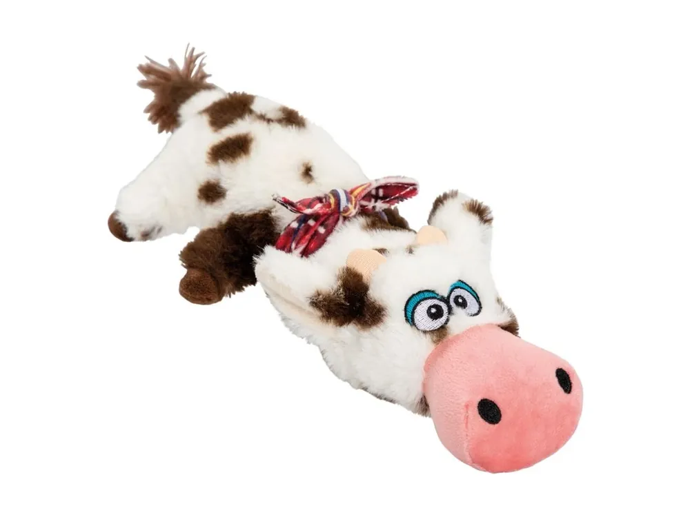 Kravička ležící, 30 cm, plyšová hračka pro psy, HIPHOP DOG, strakatá Originální