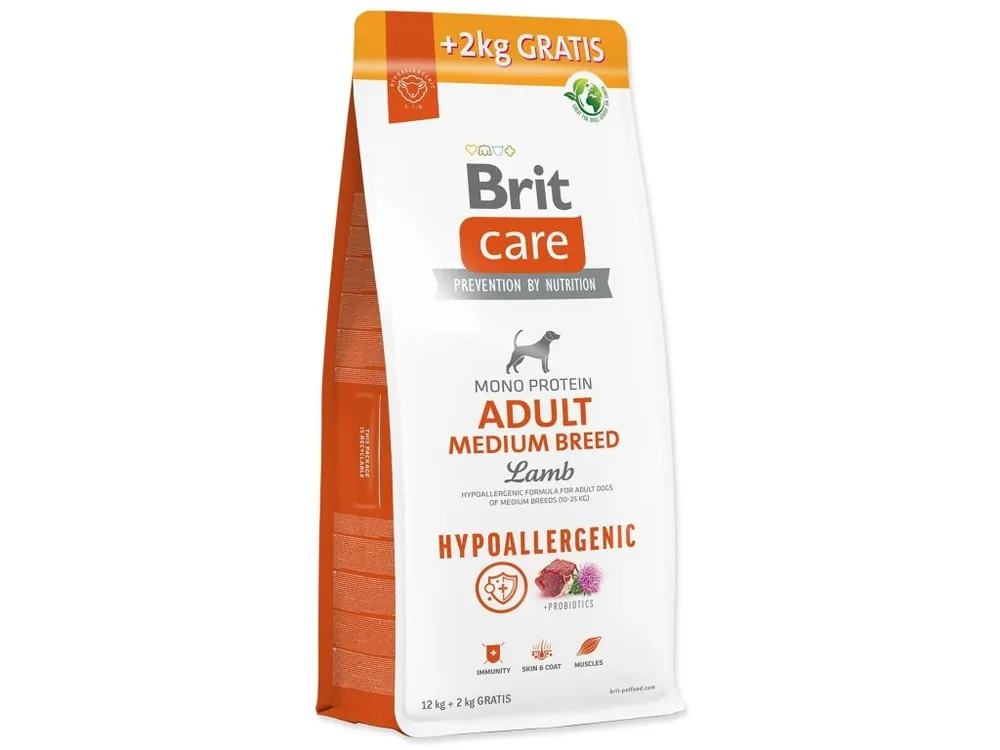 Akční Nabídka Krmivo Brit Care Dog Hypoallergenic Adult Medium Breed, 12 + 2 kg