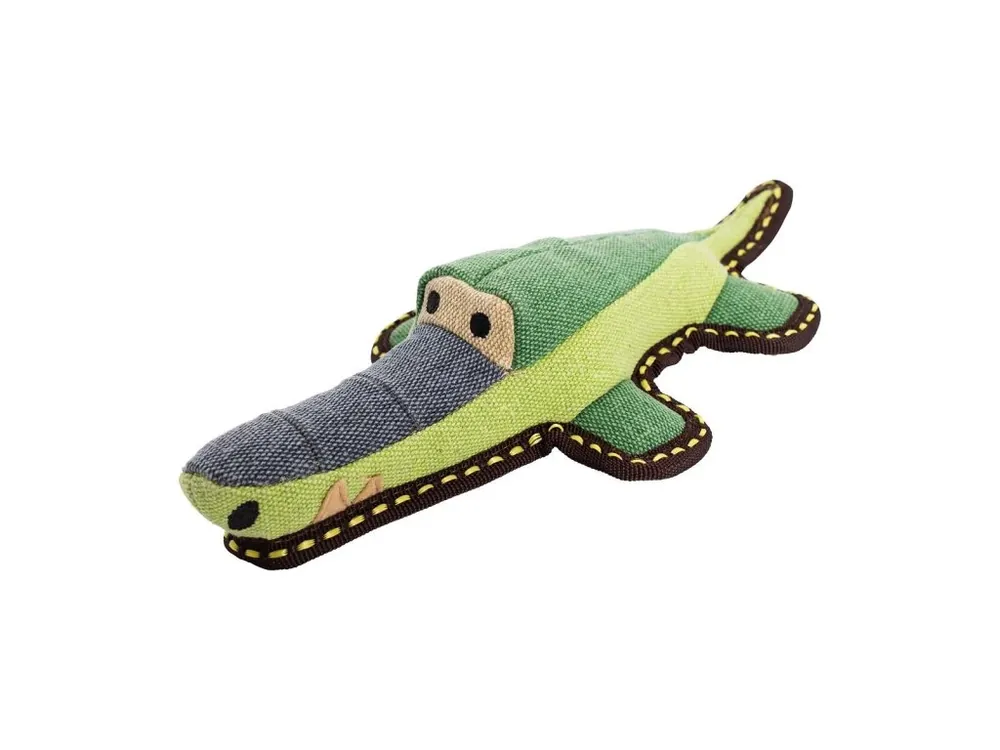 Krokodýl, 30 cm, robustní aport pro psy, HIPHOP DOG, tkaná látka, zelená/šedá Odeslání Ihned