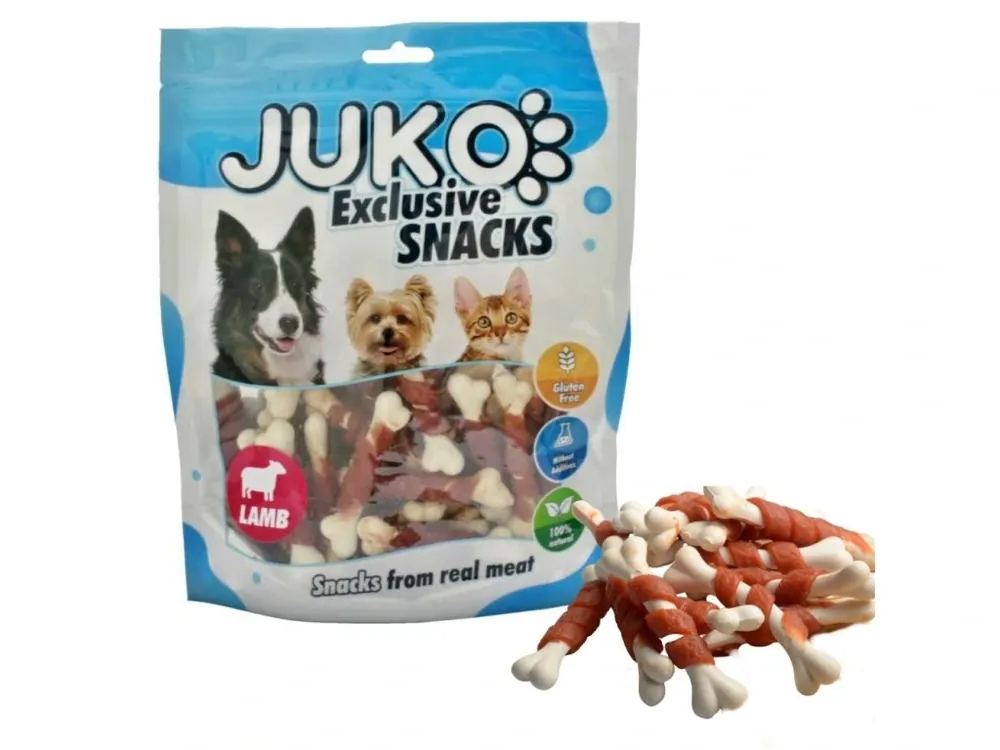Značkový Lamb & White Calcium Bone JUKO Snacks 250 g