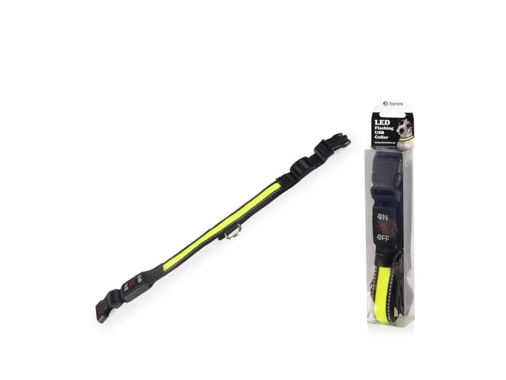 LED obojek dobíjecí USB/vel.M 40-50cm/ zelený Sleva