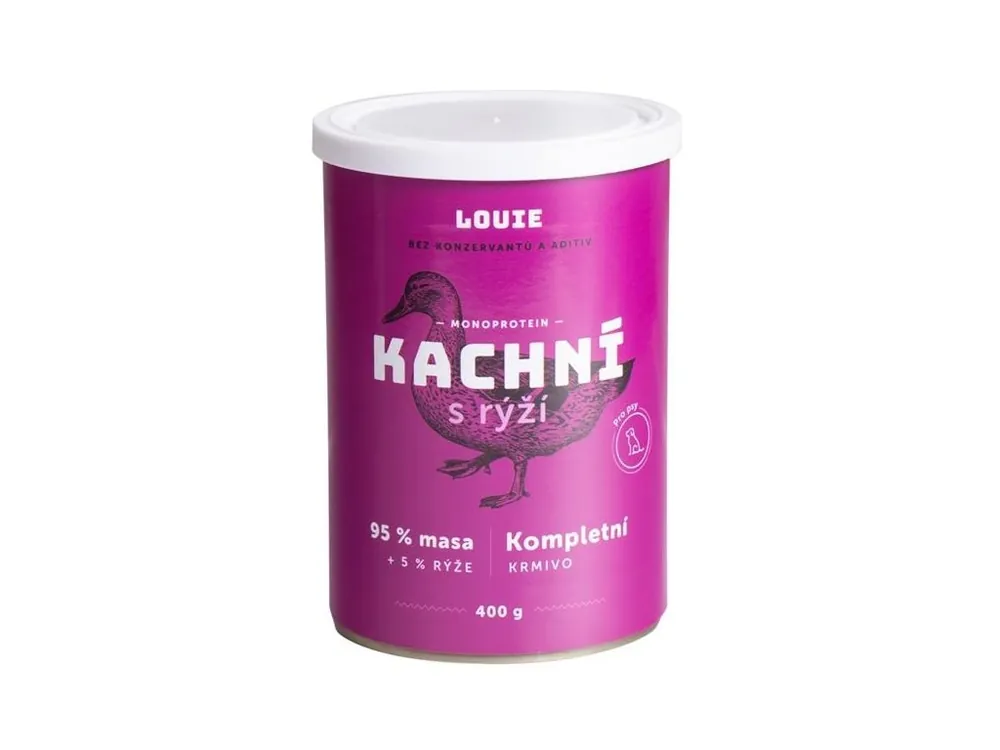 Louie konz. pro psy kachní s rýží 400 g Nízká Cena