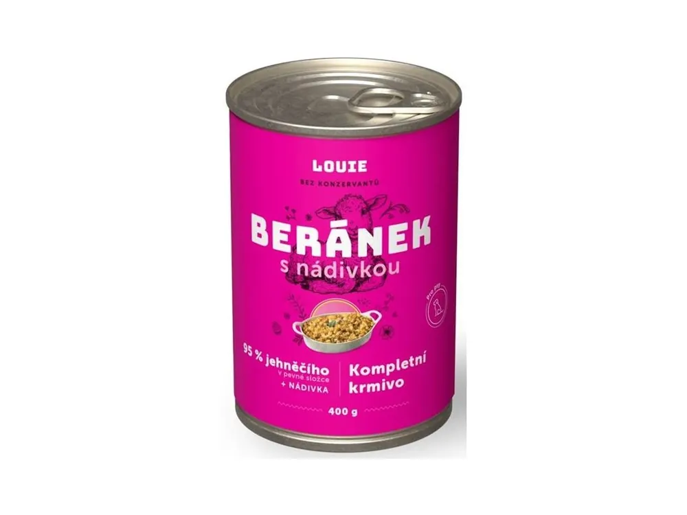 Ověřený Louie konzerva pro psy - Beránek s nádivkou 400 g