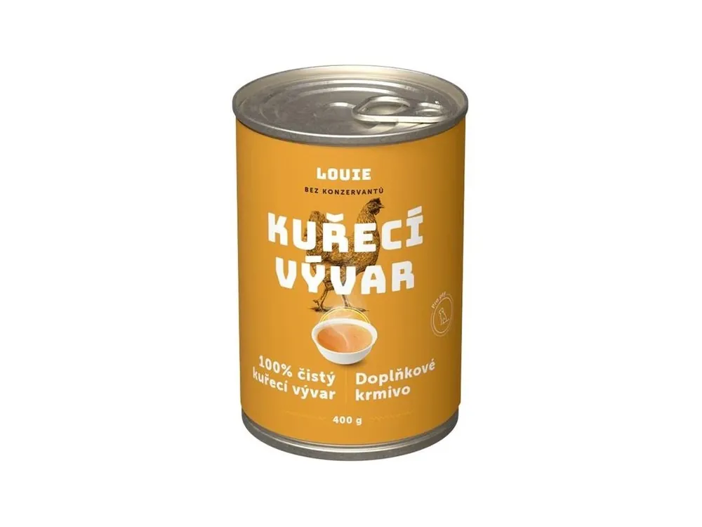 Cenová Bomba Louie konzerva pro psy - Kuřecí vývar 400 g