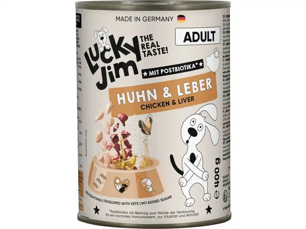 Lucky Jim Classic Adult s kuřecím masem a játry 400 g Akční Cena