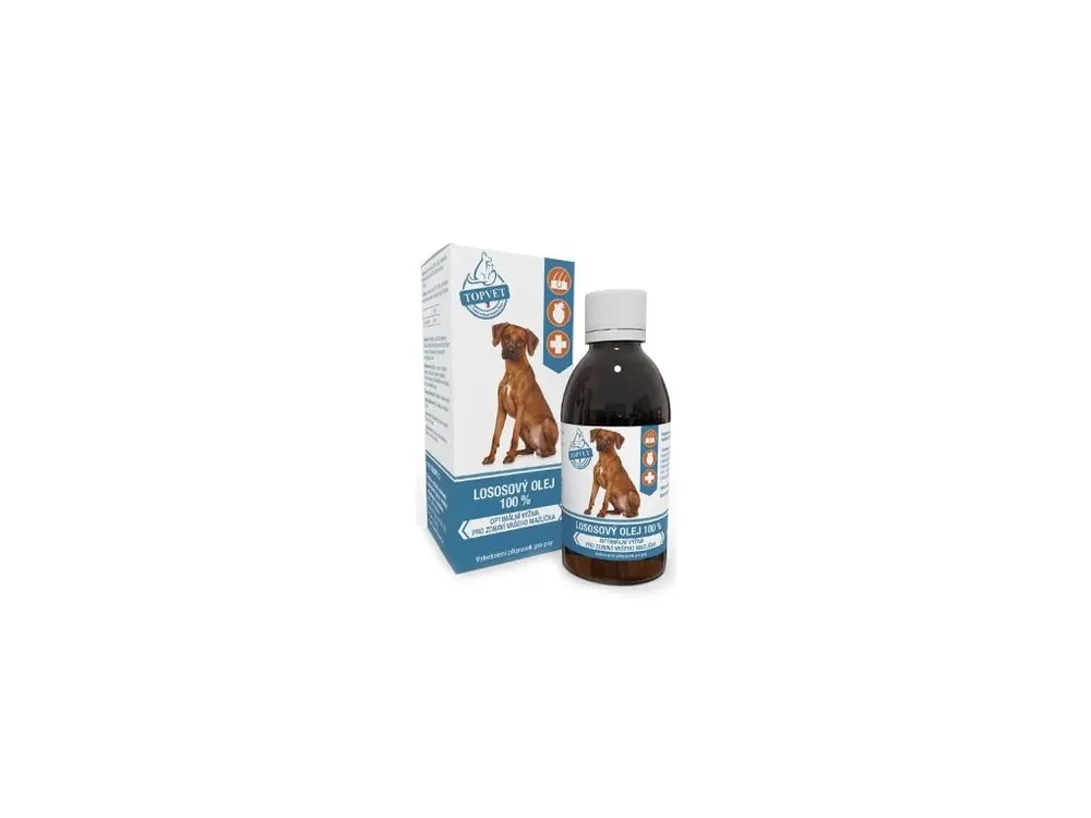 Levný Lososový olej pro psy TOPVET 200ml