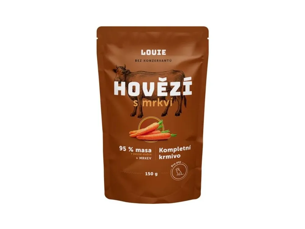 Ověřený Louie kaps.pro psy hovězí s mrkví 150g