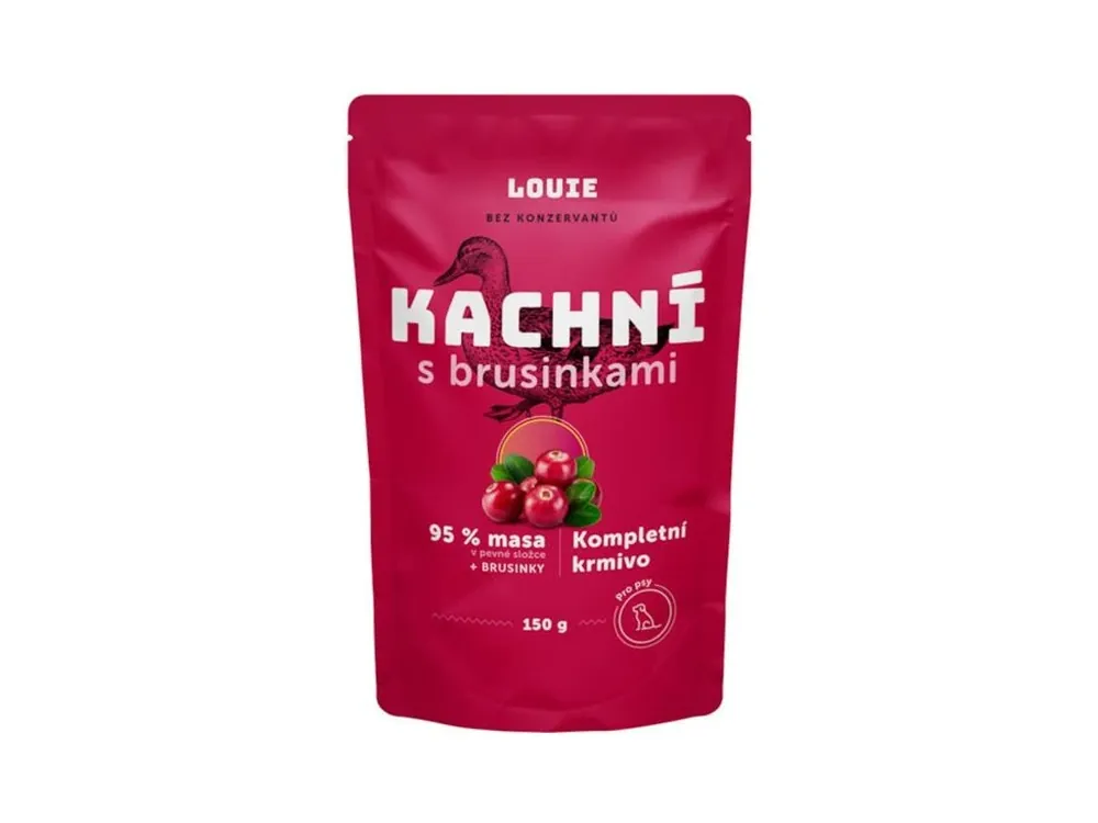 Cenová Bomba Louie kaps.pro psy kachní s brusinkami 150g